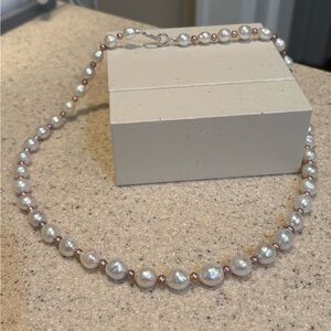 White Wrinkle Edison Fullstrand With Sterling Silver Clasp